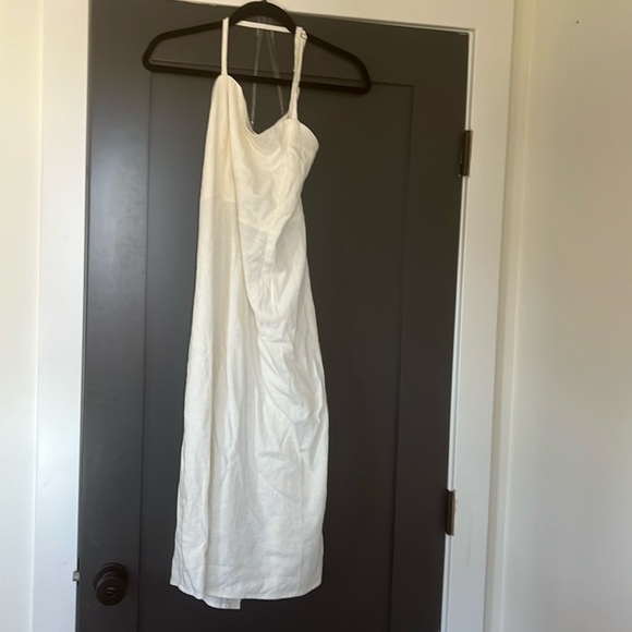 NWT Women's Linen Lace Back Midi Dress - Wild Fable Size 14, color Ivory - Picture 4 of 9